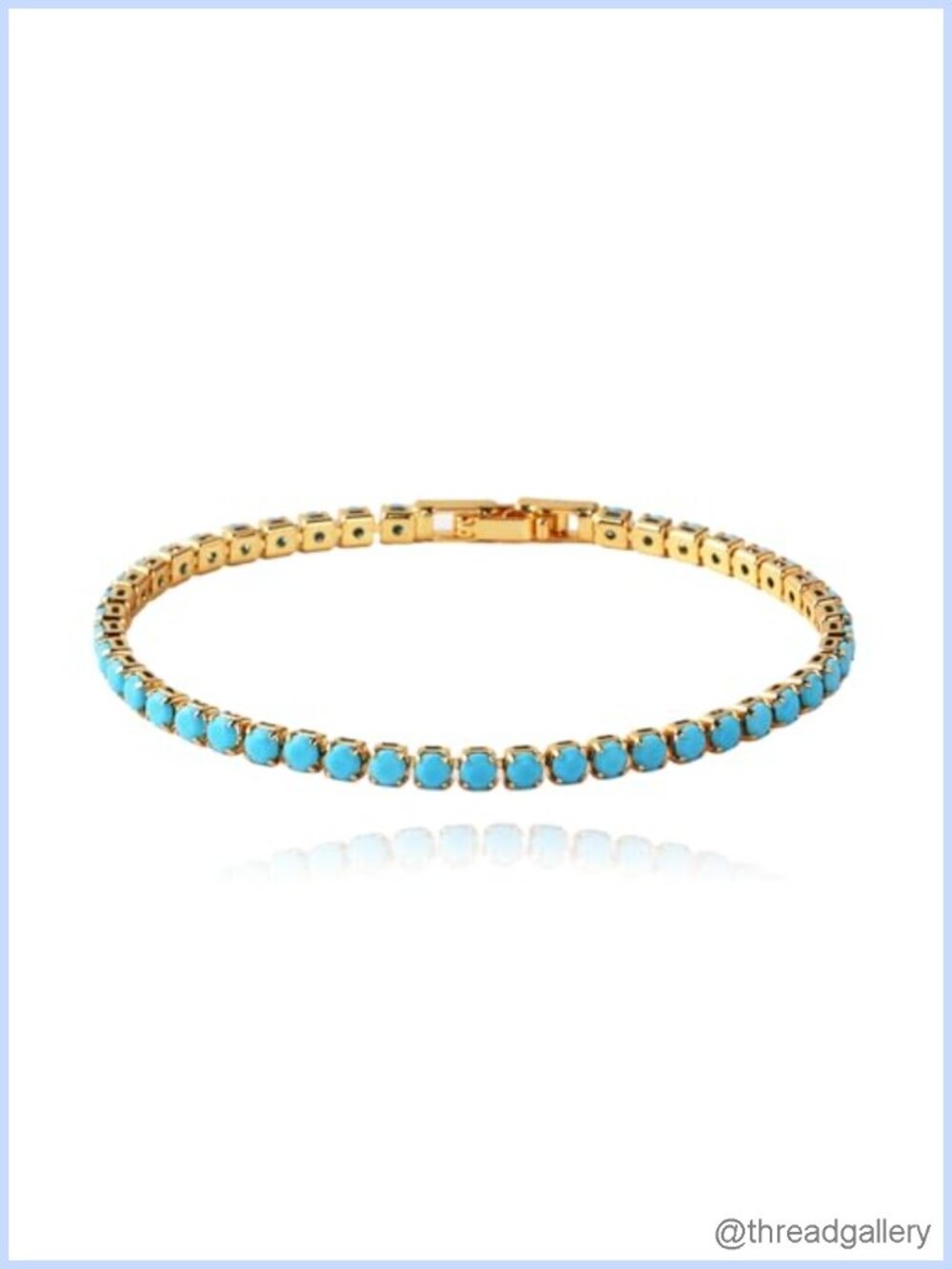 Gold Plated Turquoise Tennis Bracelet for Women Elegant Boho Trendy Jewelry Gift